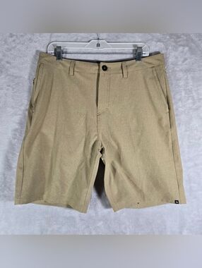 Quicksilver Amphibian Hybrid Chino Shorts Mens Size 33 Khaki Stretch 8”
